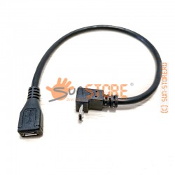 Кабель USB micro - micro угловой правый ввырх, 20-25см