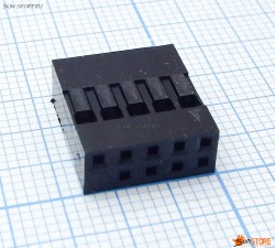 Корпус разъема 2x5P 2.54mm 4+5P (USB Motherboard)(Dupont Plastic Shell Dupont Splice Connector Pin Head Pitch)