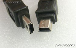 Кабель OTG USB mini A папа - mini B папа, 10см (The Mini A plug is for OTG end)