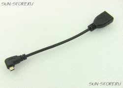 Кабель Micro HDMI папа D угловой в HDMI мама A, 12-15см