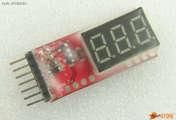 Индикатор заряда Литий-ионных батарей от 2 до 6 ячеек, красный