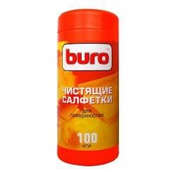 Туба с чистящими салфетками BURO. для поверхностей 100 шт