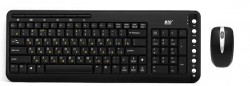 Клавиатура + мышь BTC 6309ARFIII. USB. черный. компактная тонкая кл-ра+оптич.мышь. 2.4Ггц/10м