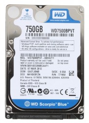 Жесткий диск 2.5"  750.0 Gb WD7500BPVT Scorpio Blue. SATA II (8mb. 5400rpm)