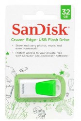Внешний накопитель 32GB USB Drive <USB 2.0> SanDisk Cruzer Edge Green